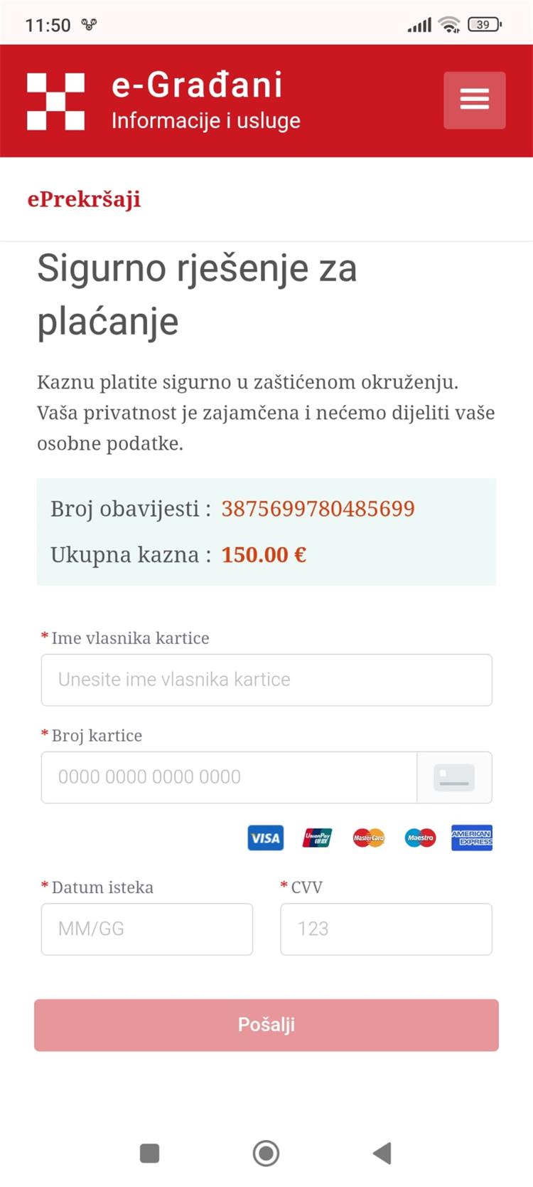 Građanima stižu lažne poruke o neplaćenim prometnim kaznama u sustavu e-Građani 1 SMS%201